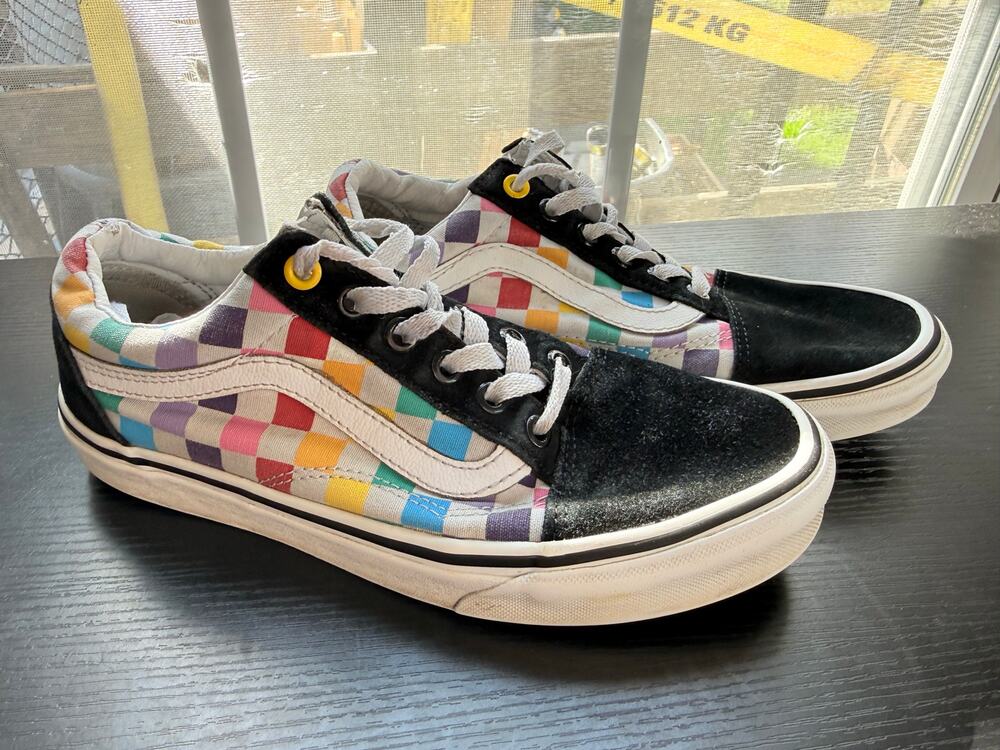 Vans Old Skool Sneakers Size Men’s 6/Womens 7.5 Multi-Color Rainbow Checkered